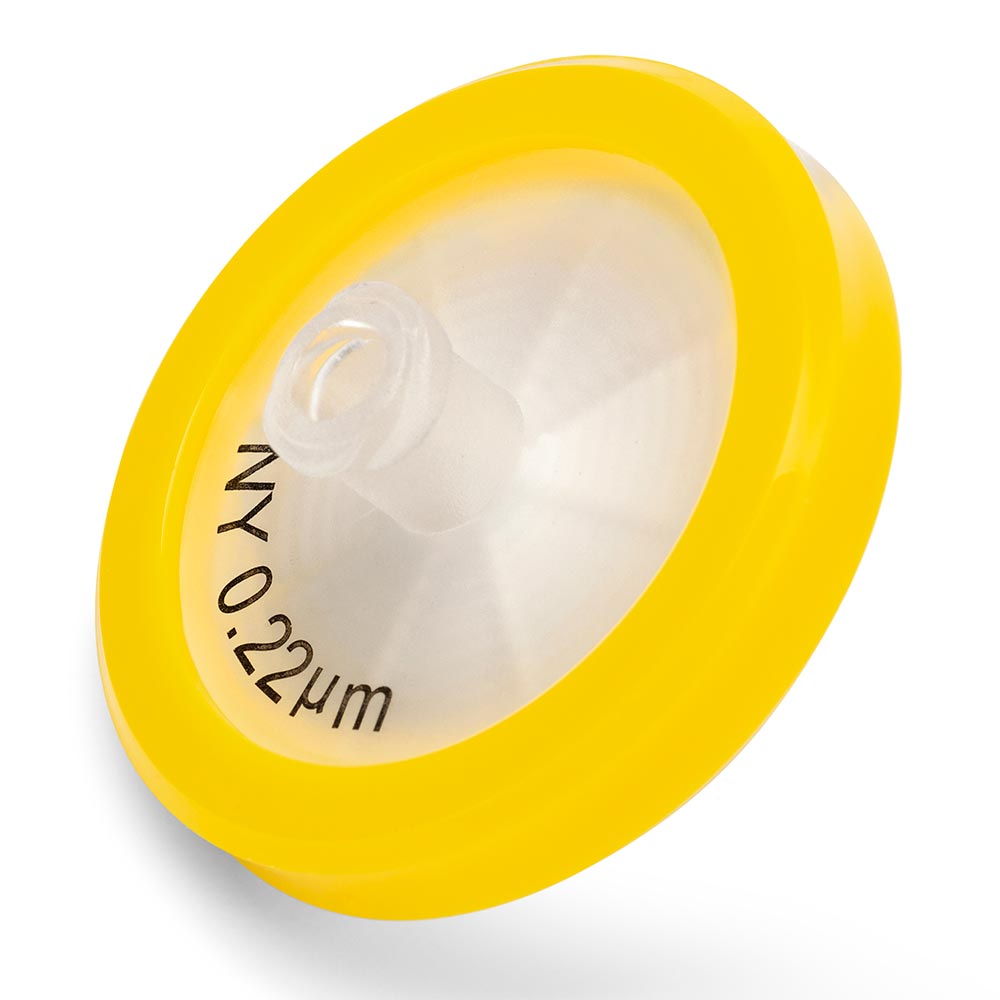 Globe Scientific Syringe Filter, Nylon Membrane, 0.22?m Porosity, 30mm Diameter, PP Housing, Non-sterile, Bulk Packed Image